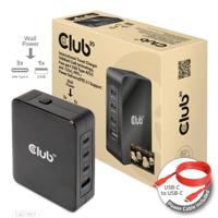 CLUB3D Internationale reislader 140 W GaN-technologie, vier poorten USB Type-A (1x) en -C (3x), PPS + Power Delivery (PD) 3.1-ondersteuning - thumbnail