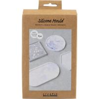 Creativ Company Siliconen vormen, vierkant, cirkel, zeskant en ovaal, h: 1-1,5 cm, d 9-11,2 cm, 4 stuk/ 1 doos
