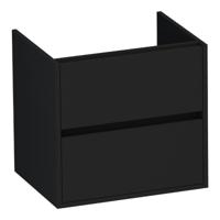 Brauer Adore - Onderkast - 60 cm - met 2 Softclose Lades Greeploos en 1 Sifon Uitsparing - Mat Zwart