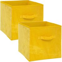 Set van 4x stuks opbergmand/kastmand 29 liter geel polyester 31 x 31 x 31 cm