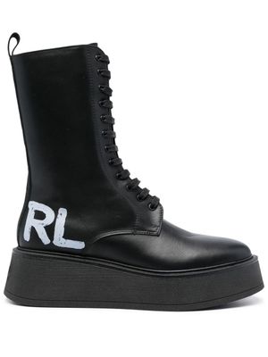 Karl Lagerfeld bottines à logo imprimé - Noir