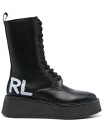 Karl Lagerfeld bottines à logo imprimé - Noir