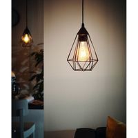 EGLO Tarbes hangende plafondverlichting Flexibele montage E27 Zwart - thumbnail