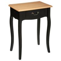 Bijzettafel/nachtkastje Palace - zwart/naturel - MDF hout - 1 lade - 47 x 30 x 66 cm