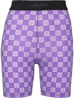 AMBUSH bermuda à motif monogrammé - Violet