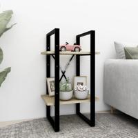 Boekenkast met 2 schappen 40x30x70 cm bewerkt hout sonoma eiken