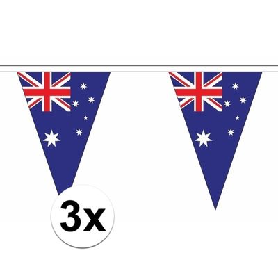 3x Polyester vlaggenlijnen Australie 5 meter 3x Polyester vlaggenlijnen Australie 5 meter