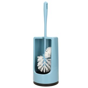 WC-borstel/toiletborstel met randreiniger inclusief houder blauw 41 cm van kunststof   -