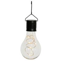 Anna's Collection Solar sfeer hanglamp - tuin - lampenbol - zwart - glas - 15 cm