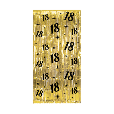 Classy Feestgordijn goud 18 Jaar
