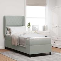 Boxspring bed met matras Lichtgrijs 80 x 200 cm Fluweel