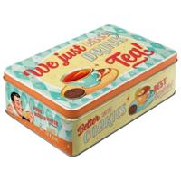Nostalgic Art?Bewaarblik/koektrommel - Tea & Cookies Together - Metaal?- 23 x 16 x 7 cm - 2,5 liter