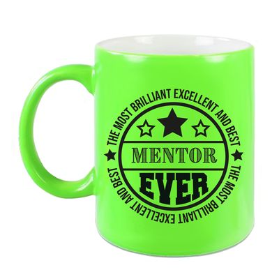 Cadeau koffie/thee mok voor mentor - beste mentor - groen - 300 ml - juf/meester Cadeau koffie/thee mok voor mentor - beste mentor - groen - 300 ml - juf/meester