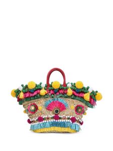 Dolce & Gabbana sac tressé Kendra à broderies - Tons neutres