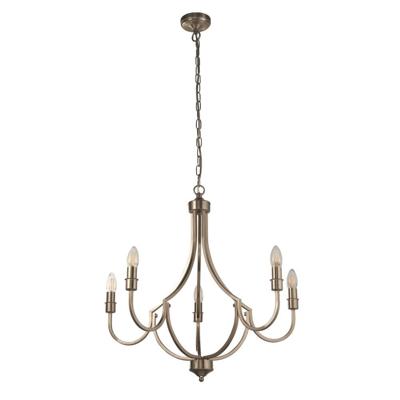 Searchlight Klassieke hanglampLodge 5-lichts zilver - 82915-5SS