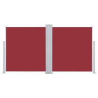 ""The Living Store Tuinscherm - Rode Stof en Grijs Stalen Frame - 170 x 0-600 cm - Uv- en Waterbestendig""