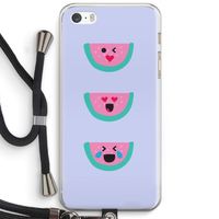 Smiley watermeloen: iPhone 5 / 5S / SE Transparant Hoesje met koord