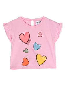 Moschino Kids t-shirt à sequins - Rose