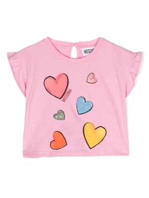 Moschino Kids t-shirt à sequins - Rose