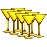 Home Deco Factory Cocktailglas - 8x - geel - kunststof - 24 cl - martini glas