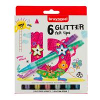 Viltstift bruynzeel kids set 6 glitterkleuren | 6 stuks