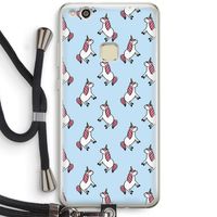 Eenhoorns overal: Huawei Ascend P10 Lite Transparant Hoesje met koord