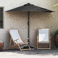 Tuinparasol met LED -striplichten Zwart 294 x 150 x 223 cm Stof