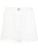 MSGM short court à empiècement en dentelle - Blanc