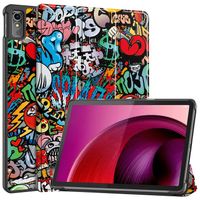 Basey Lenovo Tab M10 5G Hoesje Kunstleer Hoes Case Cover -Graffity