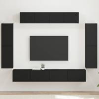 TV-kast 4 pcs Zwart