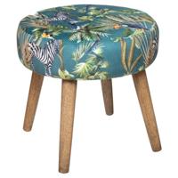 Bijzet krukje Jungle Boogie - groen - hout/stof - D38 x H40 cm - Meubels - Zitten Bijzet krukje Jungle Boogie - groen - hout/stof - D38 x H40 cm - Meubels - Zitten
