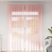 Gordijnen voile met lussen 2 st 140x260 cm roze