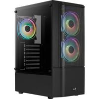 Aerocool quantum mesh v3 midi tower behuizing (zwart/grijs | 3x usb-a | rgb | window)