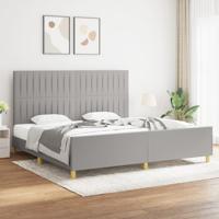 Bedframe zonder matras stof lichtgrijs 200x200 cm