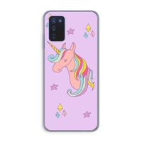 Roze eenhoorn: Samsung Galaxy A03s Transparant Hoesje