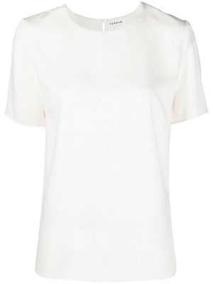 P.A.R.O.S.H. blouse à col ouverture goutte d'eau - Blanc