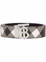 Burberry ceinture réversible en toile écologique à carreaux - Marron