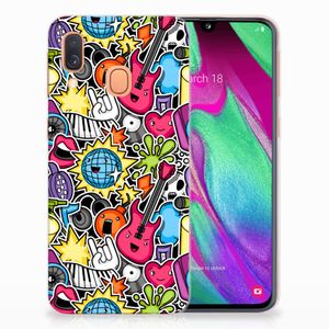 Samsung Galaxy A40 Silicone Back Cover Punk Rock