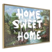 Ingelijste Poster - Home.... Goudkleurige lijst - thumbnail