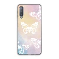 White butterfly: Samsung Galaxy A7 (2018) Transparant Hoesje