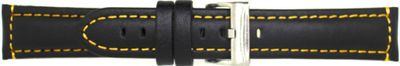 Horlogeband Universeel 393.01.10 Leder Zwart 24mm