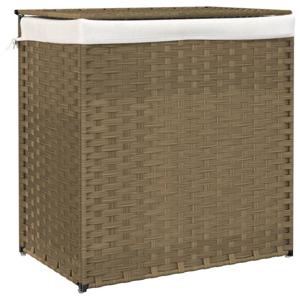 vidaXL Wasmand met 2 vakken 53x35x57 cm poly rattan