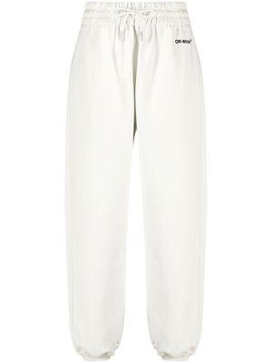 Off-White pantalon de jogging à logo brodé - Blanc