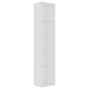 The Living Store Boekenkast - Wit - 40 x 30 x 189 cm - Hoogwaardig Spaanplaat - 5 Open Schappen