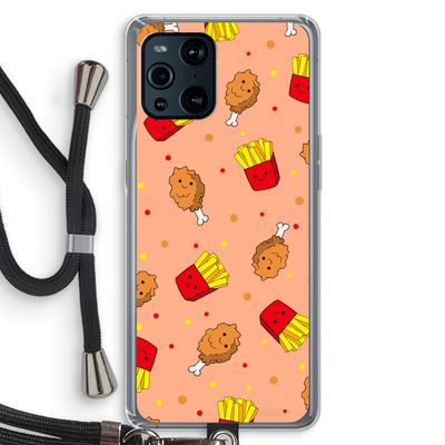 Chicken 'n Fries: Oppo Find X3 Pro Transparant Hoesje met koord