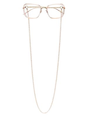 Pomellato Eyewear lunettes de vue carrées à détail de chaîne - Rose