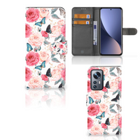Xiaomi 12 Pro Hoesje Butterfly Roses - thumbnail