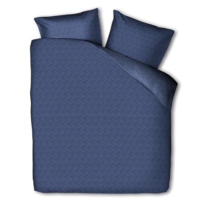 Dekbedovertrek Embossed Squares - Eenpersoons (140x200 cm) - Blauw Microvezel - Dessin: Patroon - Zydante - Dekbed-Discounter.nl