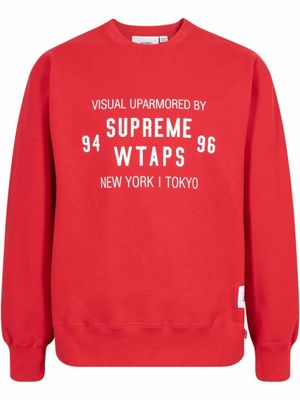 Supreme x WTAPS sweat à col rond - Rouge