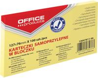 OFFICE products memoblok, 76 x 127 mm, 100 vel, geel